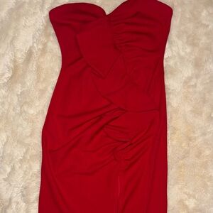 Fashion Nova Strapless Red Dress